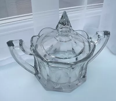 Buy Vintage Chippendale Davidson Clear Glass Twin Handled Dish With Lid • 5£