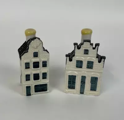 Buy Set Of 2 Blue Delft Made For KLM By Bols Amsterdam 1575 House 76 &72 2012 • 11.50£