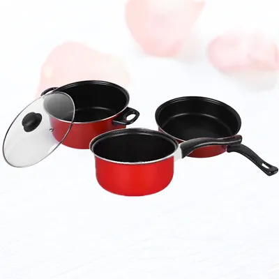 Buy 3 Pcs Kitchen Cooking Sets Steel Pots Pans Soup Pot Handles Non Stick Cookware • 29.58£