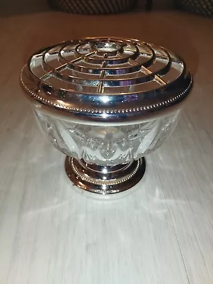 Buy Crystal Glass & Silver Plate Rose Flower Bowl New.  H Samuel. Boxed • 14.99£