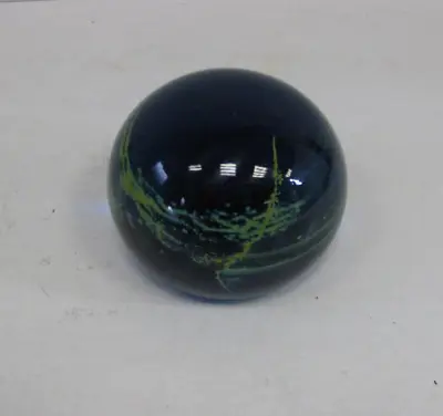 Buy SIGNED Mdina Blue & Yellow Glass Paperweight. Approximately 100 X 90 Mm  #G1 • 12.99£