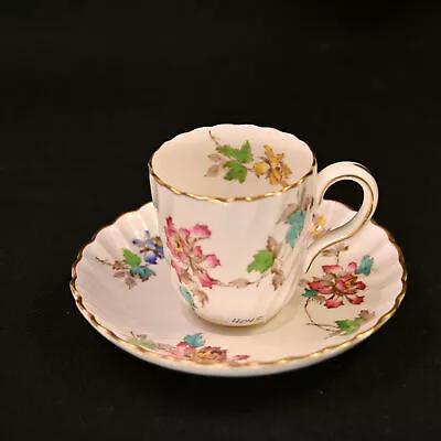 Buy Mintons Vermont Demi Cup Saucer Hand Painted Floral Pink Blue W/Gold 1939-1950 • 27.97£