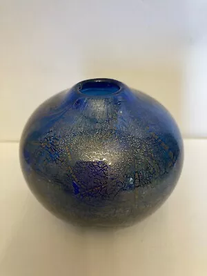 Buy Vintage C1979-87 Isle Of Wight Dark Blue Azurene Globe Vase Small • 45£