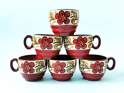 Buy Rare Vintage German Winterling Bavaria Pottery Ceramic Floral Mugs Cups X6 1970s • 59.99£