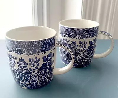 Buy A Pair Of Churchill Blue & White Willow Pattern Mugs - Excellent Condition • 16£