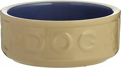 Buy Cane & Blue Lettered Stoneware Dog Bowl, 18 Cm Free Shipping • 16.44£