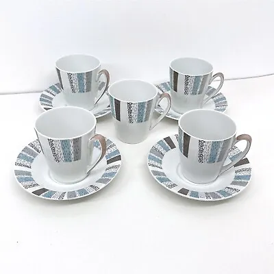 Buy Vintage Burleigh Ware Edinburgh Retro Porcelain Teacup & Saucer Plate Set Of 4 • 24.99£