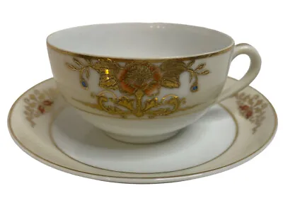 Buy Noritake MORIMURA MADE IN JAPAN HAND PAINTED Tea CUP AND SAUCER SET Floral Gold • 19.08£