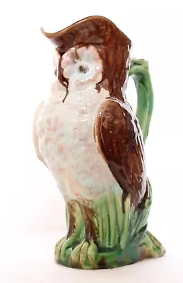 Buy ANTIQUE WILLIAM BROWNFIELD ENGLISH MAJOLICA OWL JUG, 19TH C, 8.75 /22.5cm HIGH • 44.95£