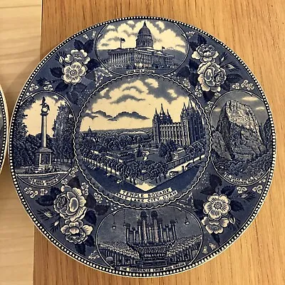 Buy THE UTAH PLATE England Adams 1657 Old English Staffordshire Ware Temple Square • 11.53£