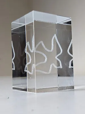 Buy Dove Laser Etched Glass Crystal Paperweight • 3£