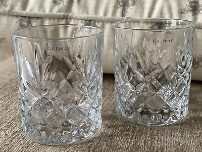 Buy Pair Of Galway Irish Crystal Double Old Fashioned DOF Renmore Whiskey Glasses • 22£