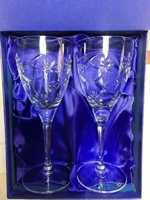 Buy Royal Doulton Wine Glass Clear Pair Set Of 2 Crystal Glass Jasmine With Box • 89.95£