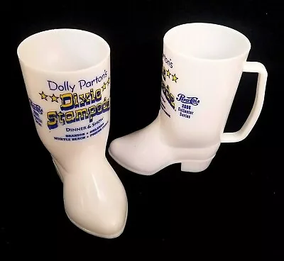 Buy Set 2 Dolly Parton's 2006 Dixie Stampede Dinner & Show Plastic Boot Mugs Pepsi • 14.18£