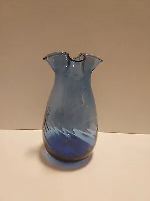 Buy Vintage Cobalt Blue Swirled Glass Vase Dartington? • 19.27£