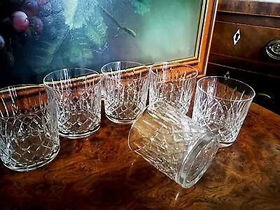 Buy 6 Vintage Edinburgh Scotland Crystal Appin Whiskey Glasses Tumblers 8.5 Cm • 119.99£