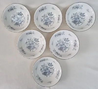 Buy Royal Standard Melody Fine Bone China Bowls X6 England White With Blue Flowers. • 52.99£