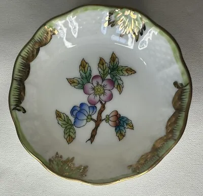 Buy Vintage Herend Hungary Queen Victoria Hand Painted Trinket Pin Dish 2-1/2” In • 37£