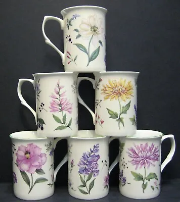 Buy Set Of 6/3 Mugs English Meadow Fine Bone China Mugs Cups Castle Shape • 26.99£