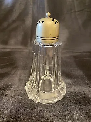 Buy Vintage Ribbed Cut Glass Sugar Shaker Sifter & Silver Plated Art Deco Screw Top • 14.99£