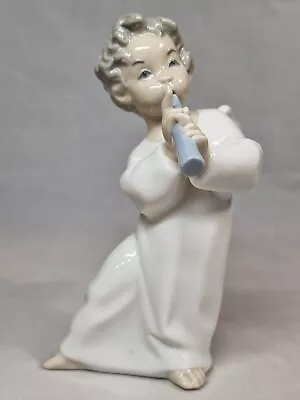 Buy Vintage Spanish Porcelain Figurine, 'Angel With Flute', #4540 By Lladro • 17.75£