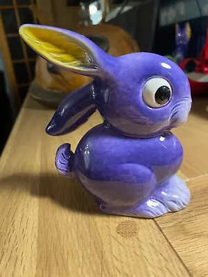 Buy Goebel Mottled Purple Glazed Rabbit (Bunny) With Yellow Ears OH 20 W Germany • 25£