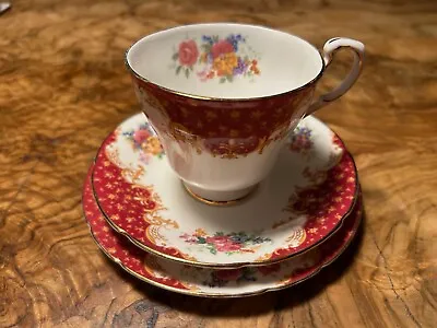 Buy Paragon Rockingham Red Bone China Trio By Appointment To HM Queen • 15£