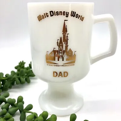 Buy Vintage Disney World Milk Glass Set Of 2  Dad & Mom Pedestal￼ Coffee Cups Mugs • 18.97£