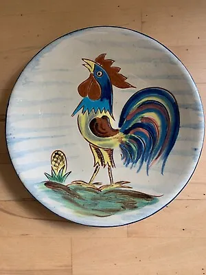 Buy Vintage Puigdemont Pottery Cockerel Wall Plate Redware Clay Rooster 31 Cm W • 36.99£