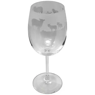 Buy Animo Sheep Engraved Crystal Wine Drinking Glass Hand Decorated Gift Box Idea • 20.49£