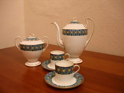 Buy Aynsley Fine Bone China  6 Piece Coffee Set For 2 - Forget-me-not Pattern • 20£