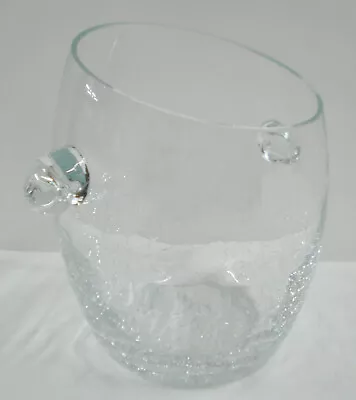 Buy Pier 1 Angled Rim Crackle Ice Bucket Clear Crackled Glass EUC • 76.71£
