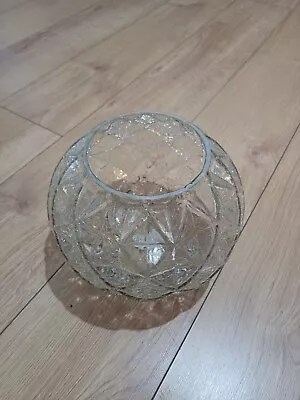 Buy Crystal Crackled Effect Decorative Round Glass Bowl Vase  • 16.99£