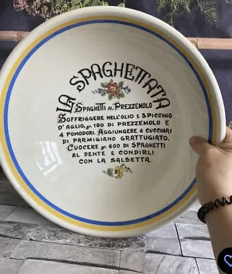 Buy Dipinti A Mano Stoviglierie Big Dinner Pasta Spaghetti Bowl Italy • 49£