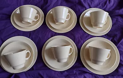 Buy Vintage Wood’s Ware  Jasmine  6 X Cups & Saucers And  6 X Side Plates 17.5cm VGC • 25£