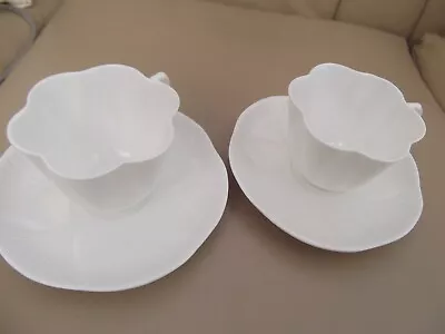 Buy Vintage Pair Of Dainty White Shelley Cup And Saucer Bone China • 7£