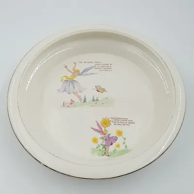 Buy Vintage Child’s Bowl The Bluebell Fairy Circa 1930s Nursery Ware Plate Bowl • 14£