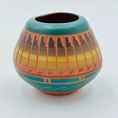 Buy Native American Hand Crafted Art Pottery Mini Vase - Signed • 28.46£