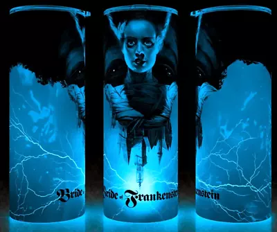 Buy Glow In The Dark Bride Of Frankenstein Universal Monsters Red Cup Mug Tumbler • 22.13£