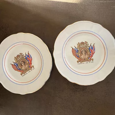 Buy 2x Coronation Queen Elizabeth 1953 Washington Pottery Side Plate Memorabilia S3 • 10.30£
