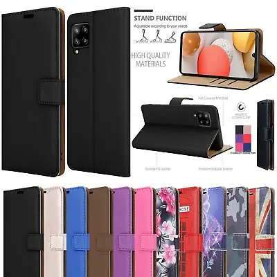Buy For Samsung Galaxy A22 5G Wallet Case, Premium Leather Flip Stand Phone Cover • 4.95£