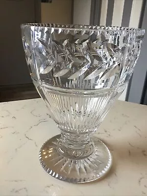 Buy A Beautiful Large Antique, Hand Blown Cut Glass Vase Circa 1900. • 45£