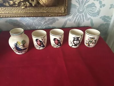 Buy 5 X Brixham Pottery Dawlish Ltd Small Bird Decorative Vases • 8£