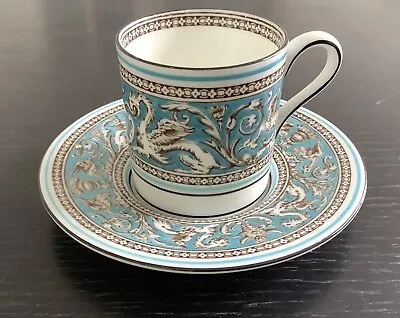 Buy WEDGWOOD FLORENTINE TURQUOISE COFFEE CUP And SAUCER BONE CHINA VGC • 10.99£