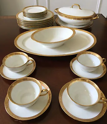 Buy Antique LIMOGES B&C FRANCE Porcelaine HA Balleroy Freres 25 Pc DINNERWARE Set • 1,574.77£