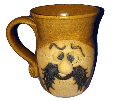 Buy Vintage Ugly Face Mug Ms. Art Pottery Coffee Mustache Cup 3D Stoneware Gift EUC • 19.55£
