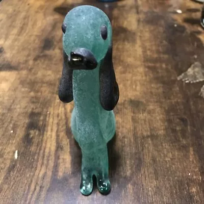 Buy Murano Glass Venetian Object Art Glass Dog Green H11cm Antique JP • 150.83£
