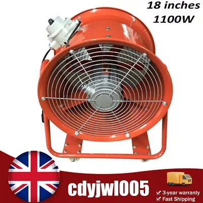 Buy 18  Axial Fan Explosion Proof Extractor For Spray Booth Paint Fumes 7800 M3/h UK • 270£