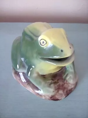Buy Pottery Frog Money Box Hand Painted With Plastic Stopper Makers Mark 'W' • 15£