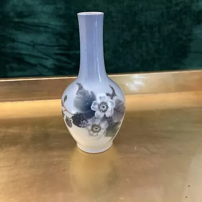 Buy Antique Royal Copenhagen Vase, Pale Blue W/Flowers, Signed, Numbered, 288-43 A, • 52.75£